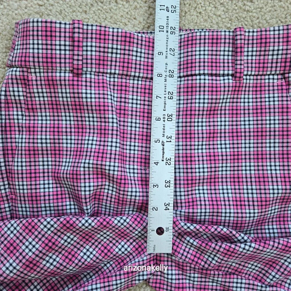 J. Crew Cameron Pant Pink Plaid Size 2